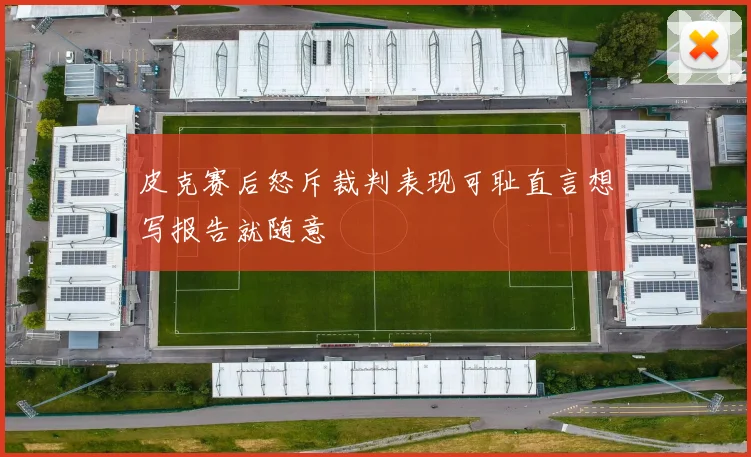 皮克赛后怒斥裁判表现可耻直言想写报告就随意