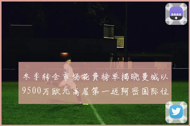 冬季转会市场花费榜单揭晓曼城以9500万欧元高居第一迈阿密国际位列第十一